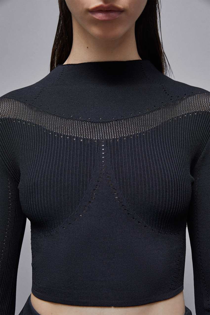 Black Patrizia Pepe Long-sleeved Viscose Blend Sweater | YLAIURX-04