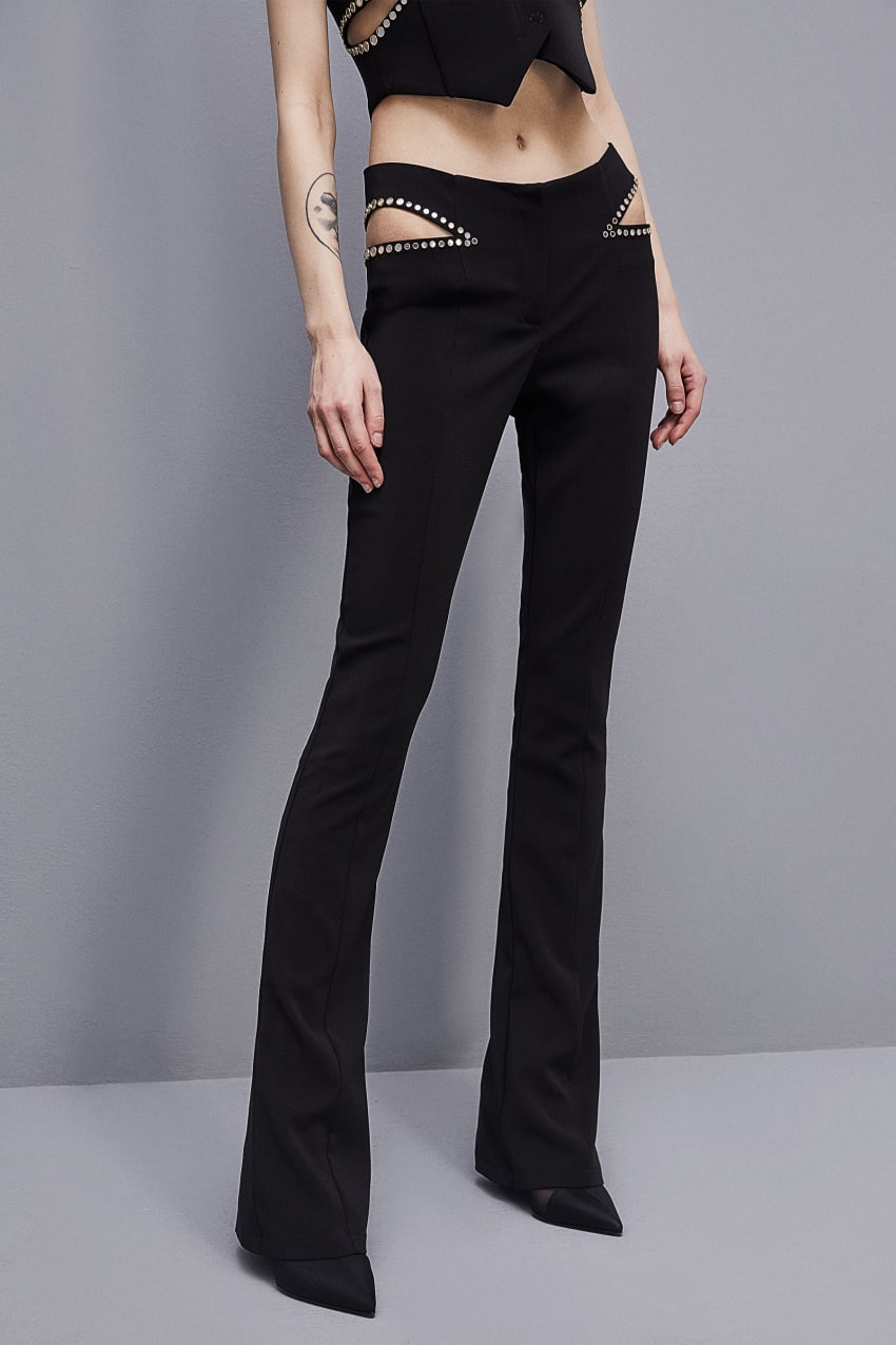 Black Patrizia Pepe Low-waisted Crepe Pants | NAQYIOC-16