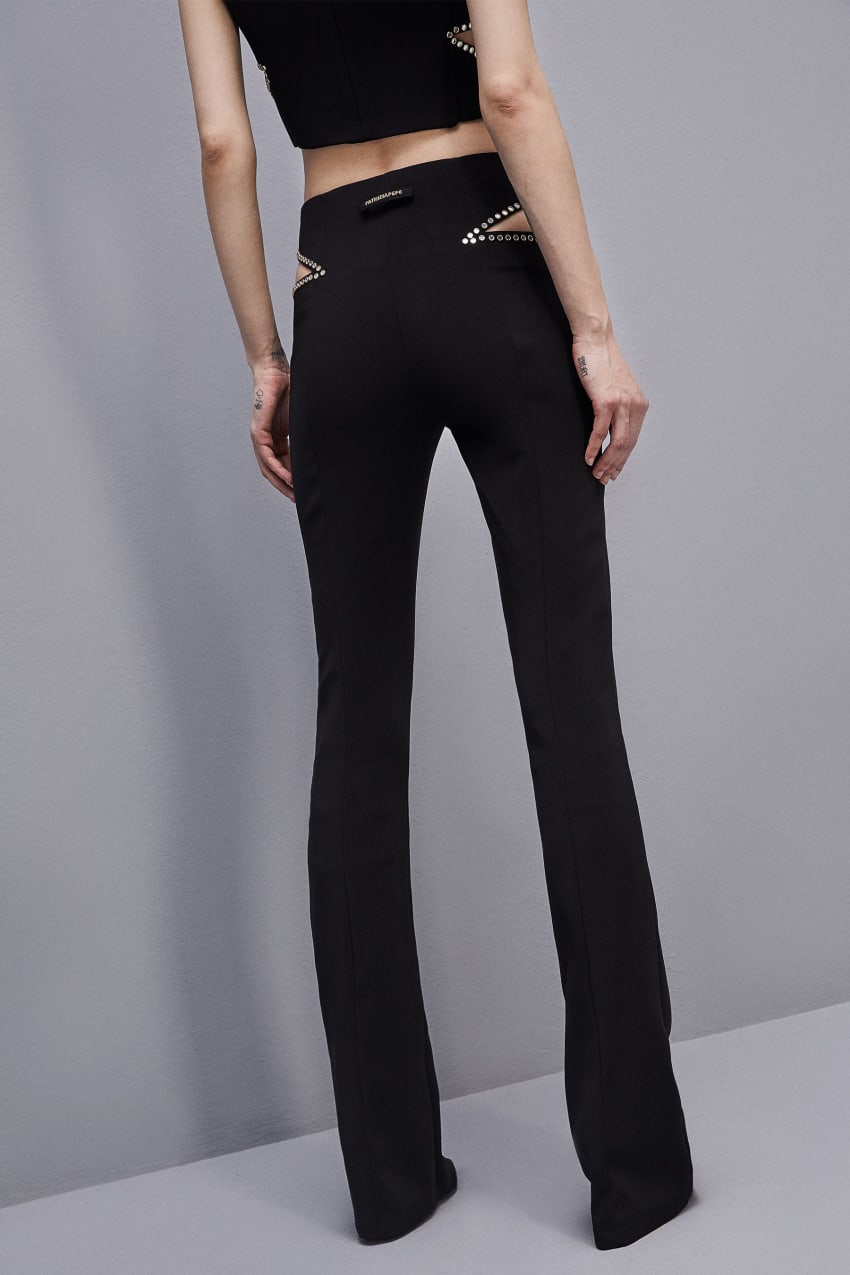 Black Patrizia Pepe Low-waisted Crepe Pants | NAQYIOC-16