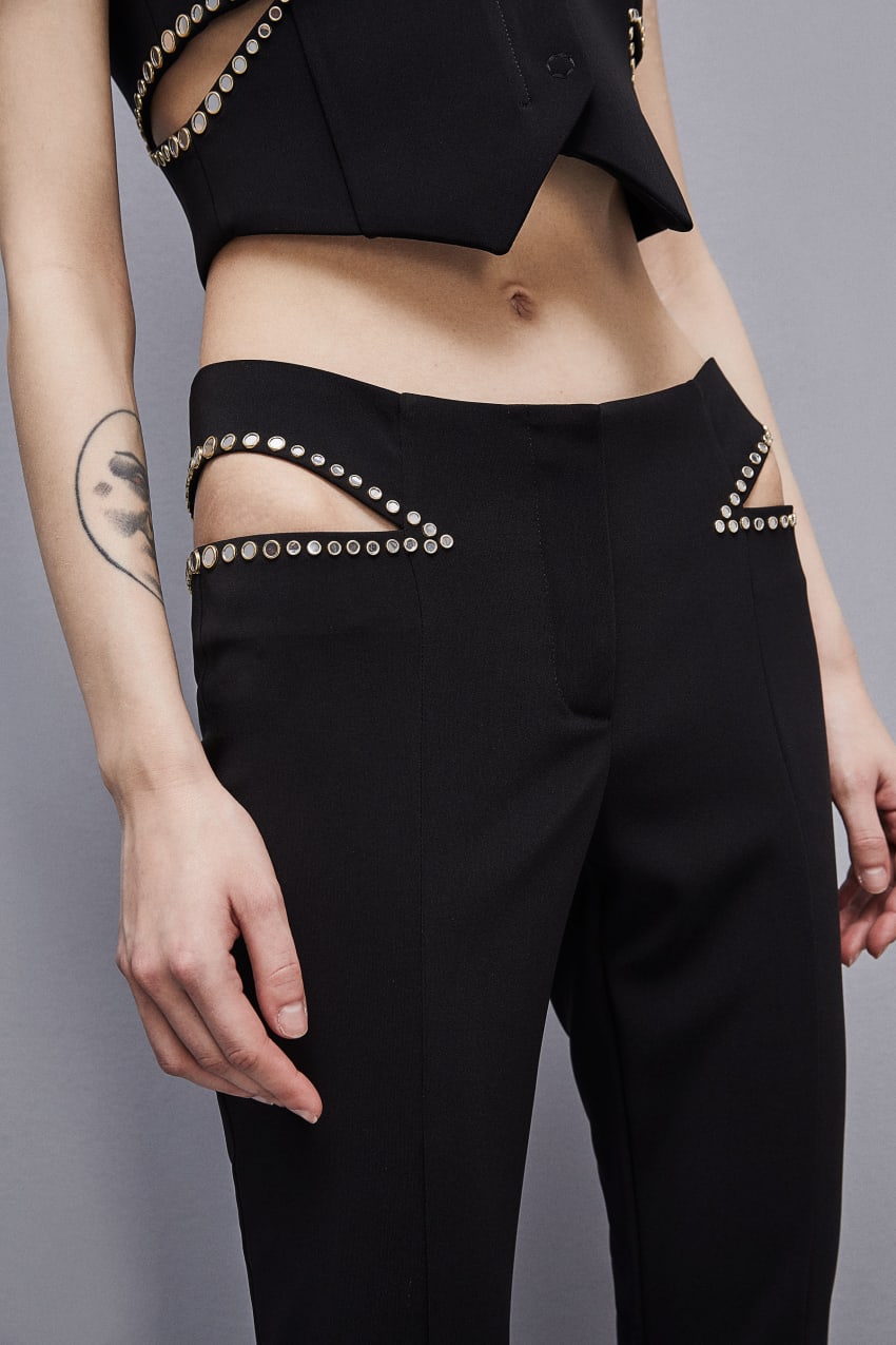 Black Patrizia Pepe Low-waisted Crepe Pants | NAQYIOC-16