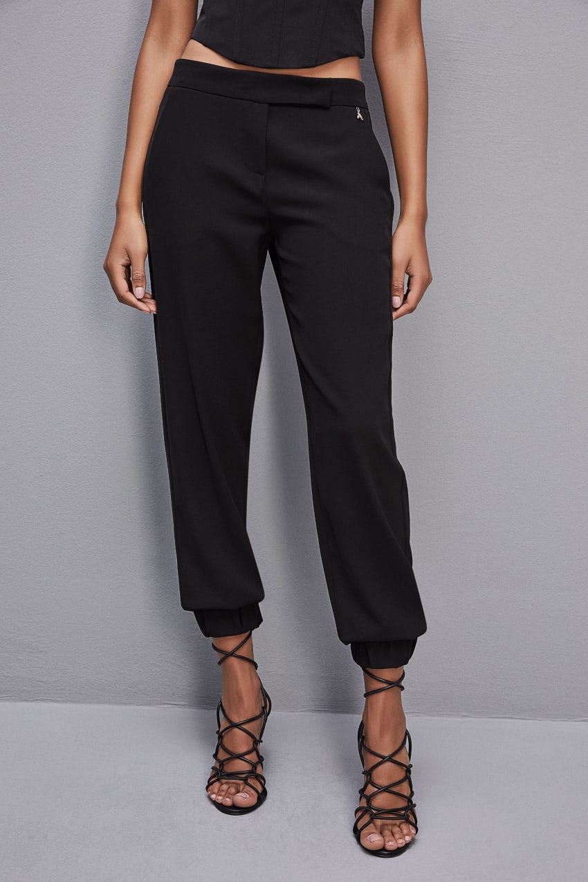 Black Patrizia Pepe Low-waisted Jogger Pants | GRAZVHY-58