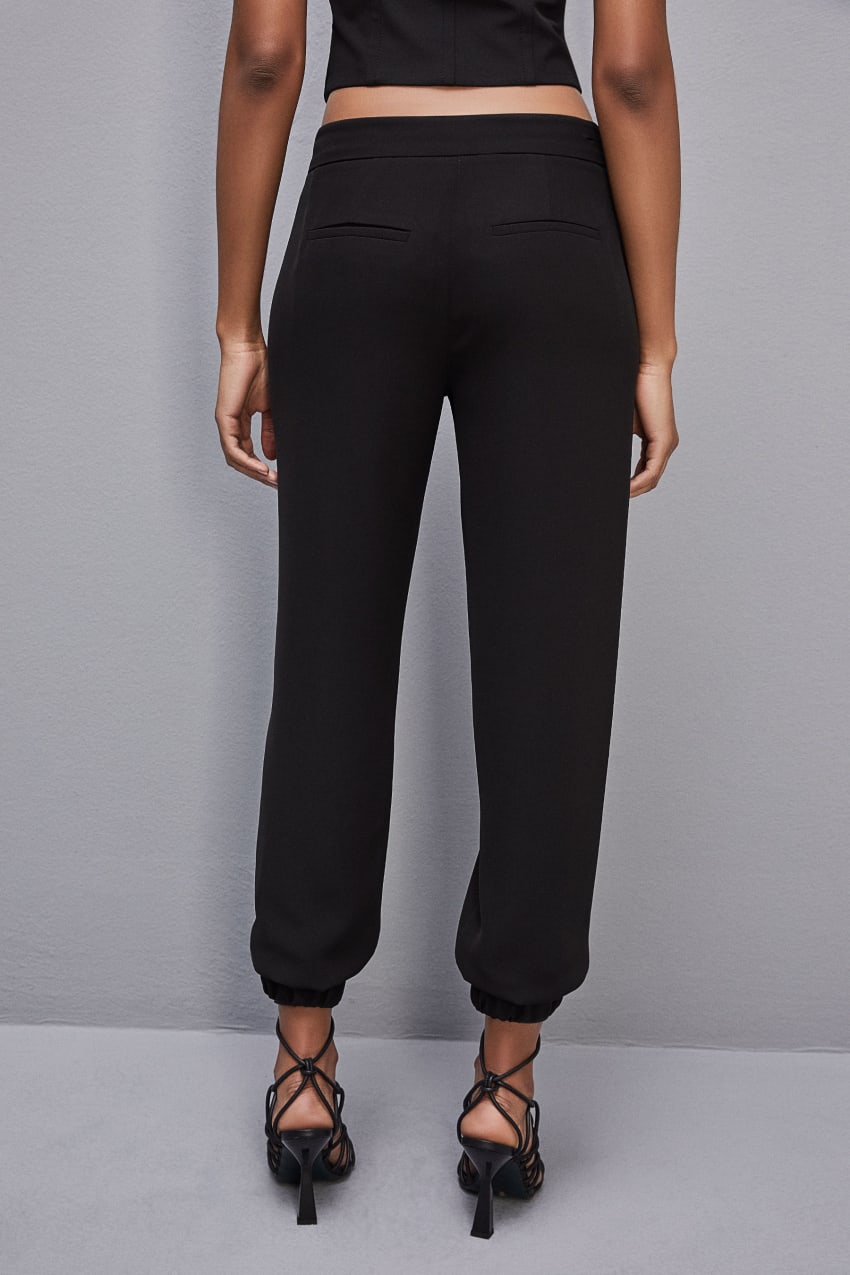 Black Patrizia Pepe Low-waisted Jogger Pants | GRAZVHY-58