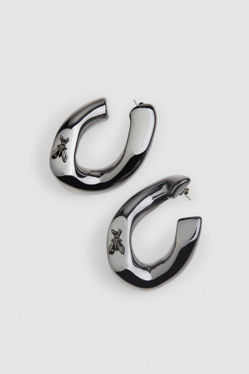 Black Patrizia Pepe Metal Earrings | TWFPABK-36