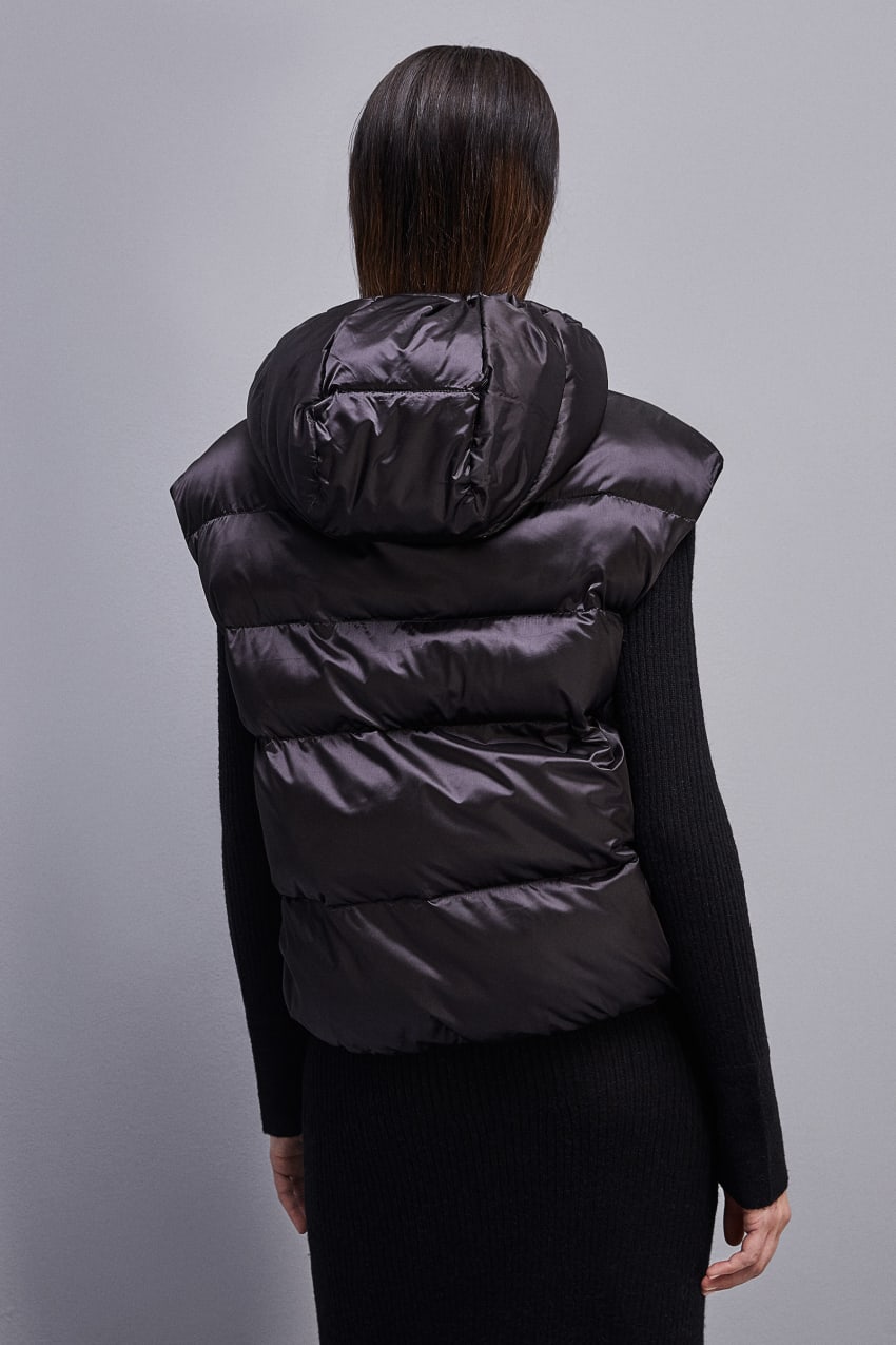 Black Patrizia Pepe Nylon Sleeveless Down Jacket | HSYPRFU-09