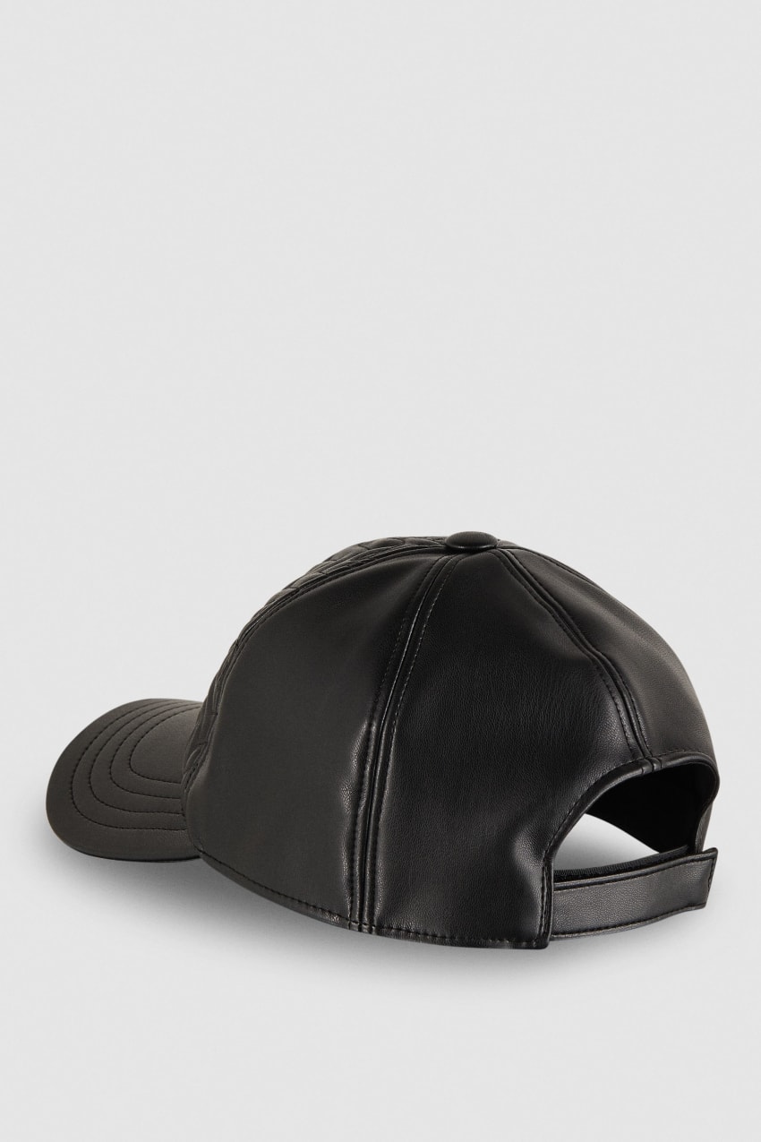 Black Patrizia Pepe Padded Fly Baseball Cap | RZPKLXS-09