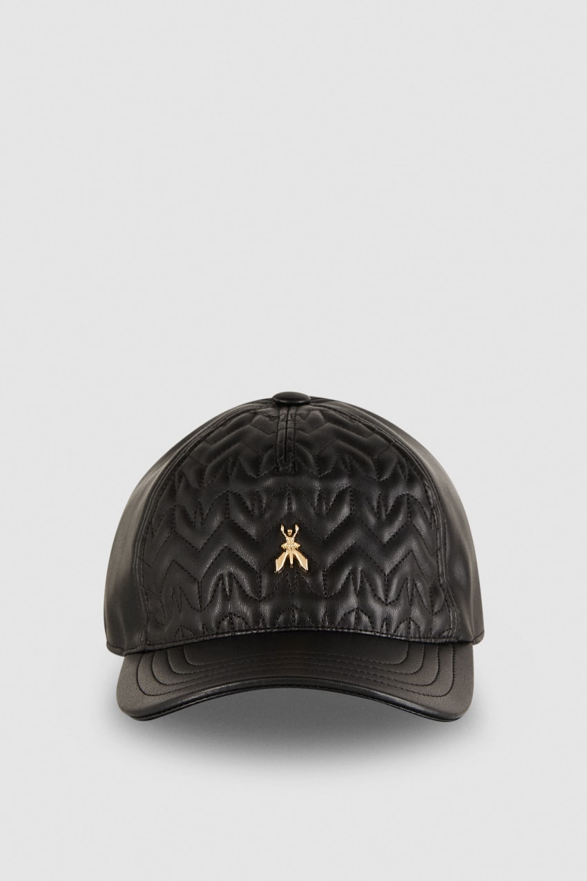 Black Patrizia Pepe Padded Fly Baseball Cap | RZPKLXS-09