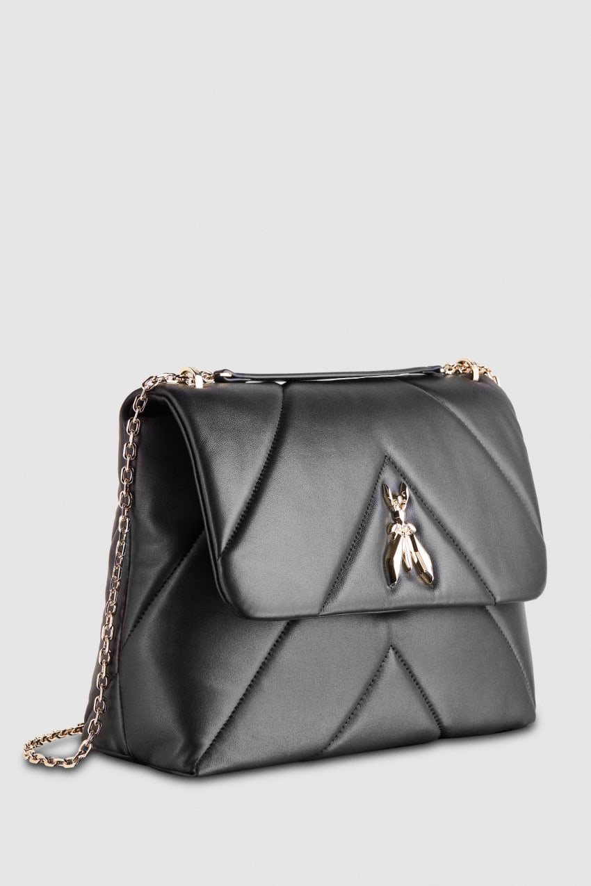 Black Patrizia Pepe Padded Fly Crossbody Bag | HXTAFUO-26