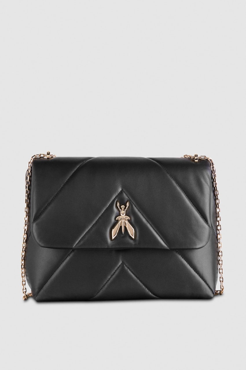 Black Patrizia Pepe Padded Fly Crossbody Bag | HXTAFUO-26