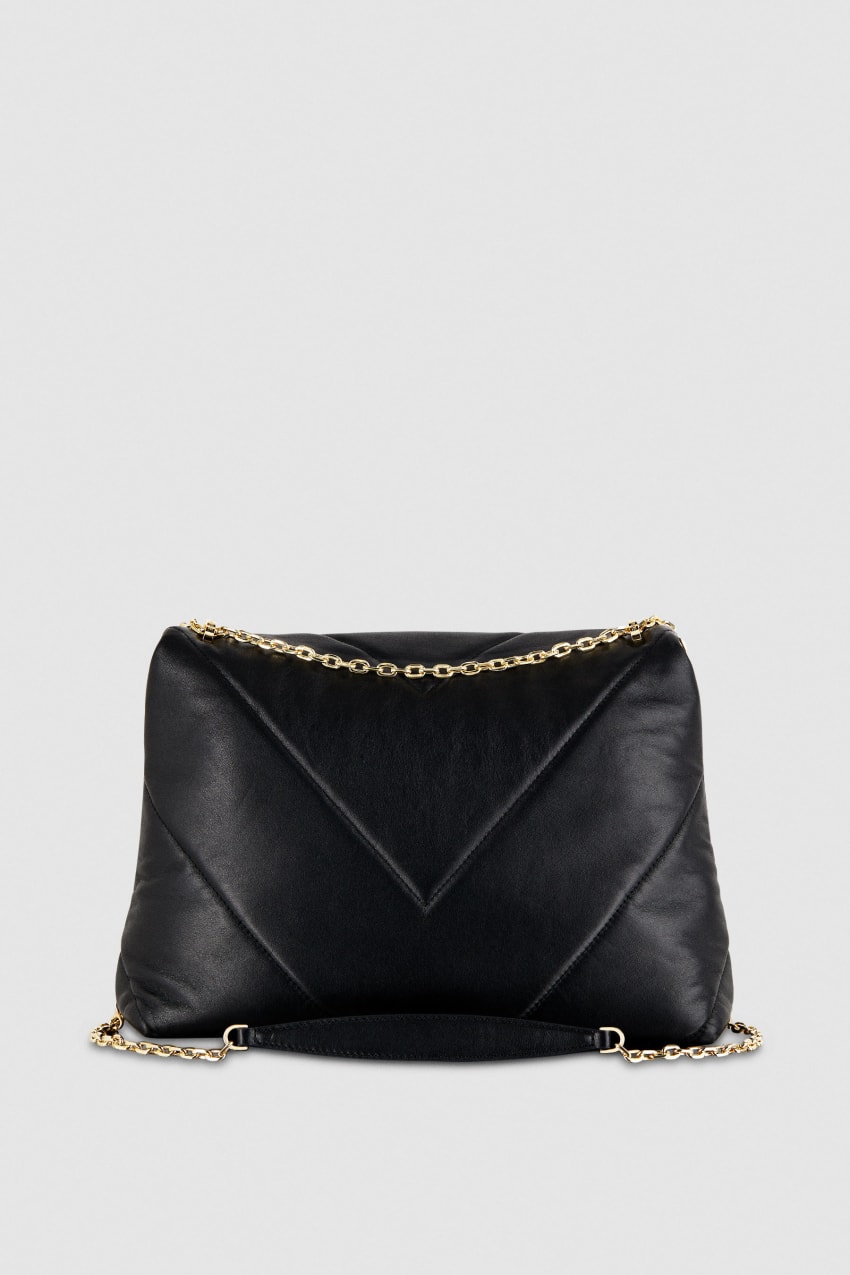 Black Patrizia Pepe Padded Fly Crossbody Bag | BGDFAOT-28