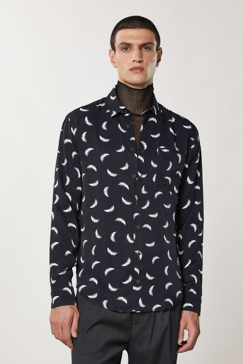 Black Patrizia Pepe Patterned Shirt With Breast Pocket | QIKYZTV-34