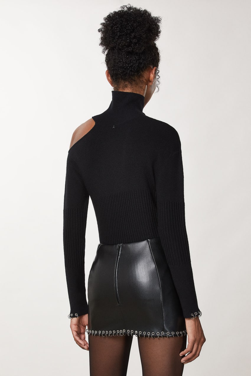 Black Patrizia Pepe Piercing Cut-out Sweater | WAZOIVH-04