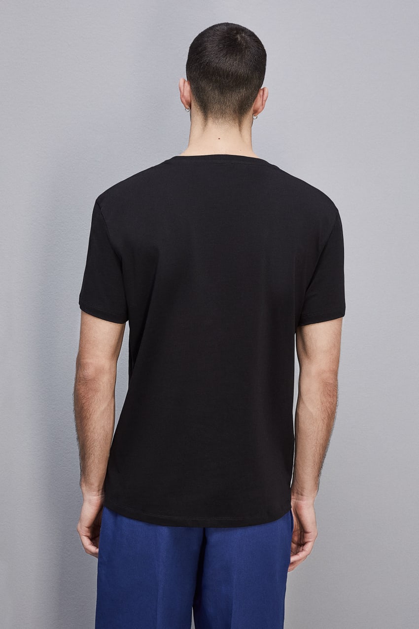 Black Patrizia Pepe Pima Cotton Jersey T-shirt With Logo | QLPGYSB-65