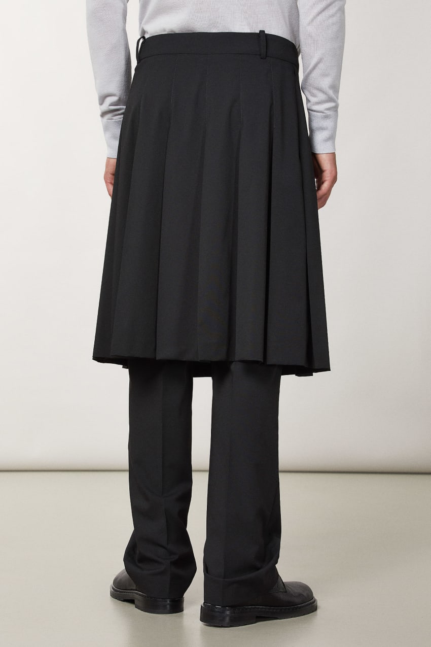 Black Patrizia Pepe Pleated Canvas Skirt | RJDHLCA-80