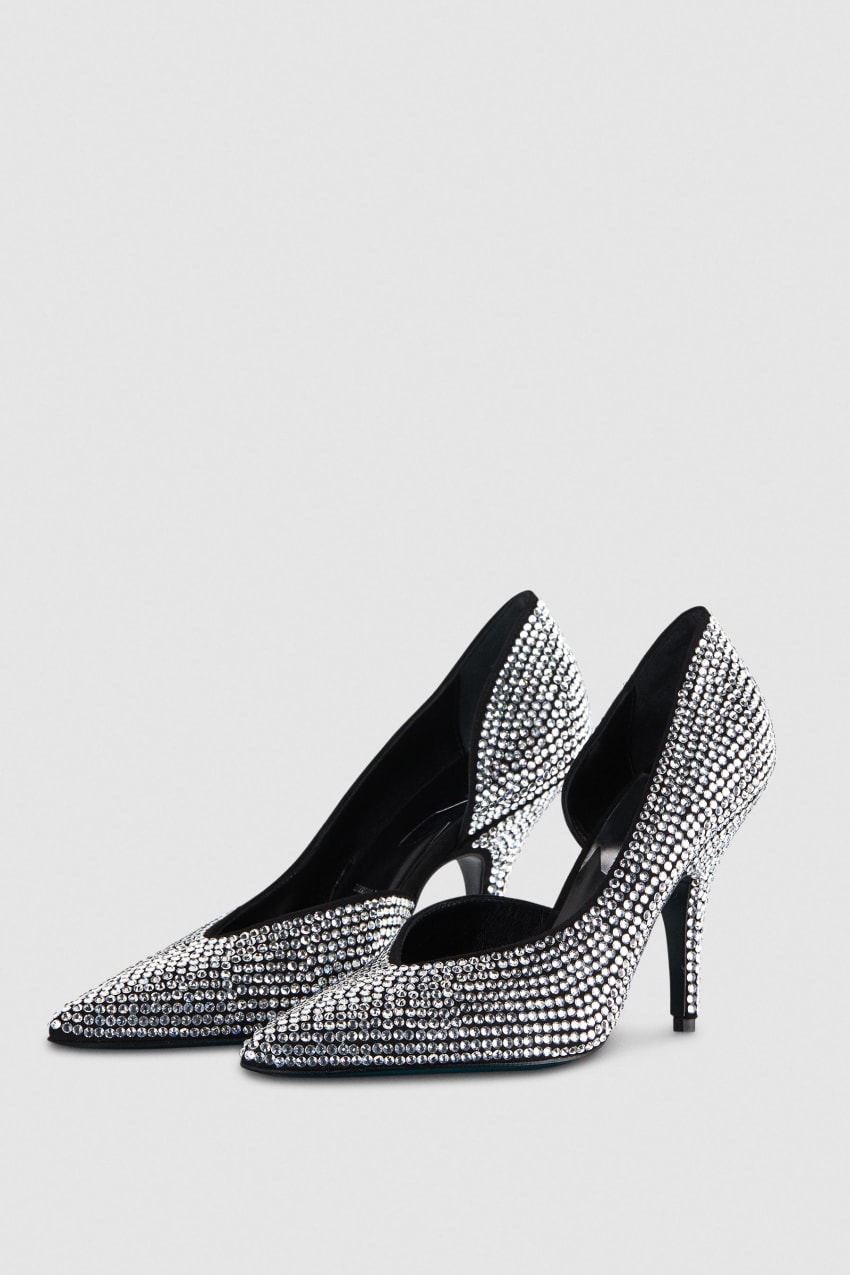 Black Patrizia Pepe Rhinestone-adorned Suede Pumps | SGVYKTJ-04