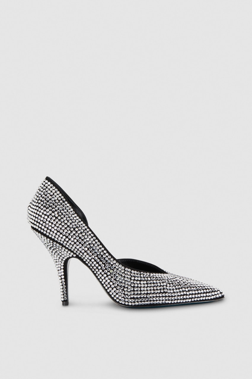 Black Patrizia Pepe Rhinestone-adorned Suede Pumps | SGVYKTJ-04