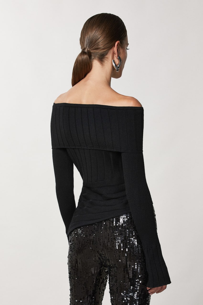 Black Patrizia Pepe Rib Knit | OHQUJLE-04