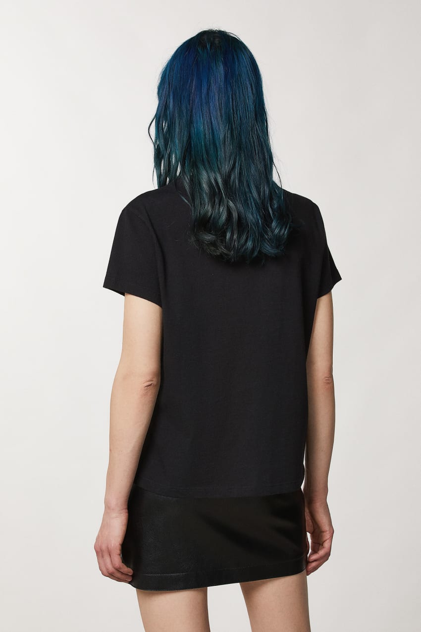 Black Patrizia Pepe Short Sleeve Jersey T-shirt | WJBRMKE-09