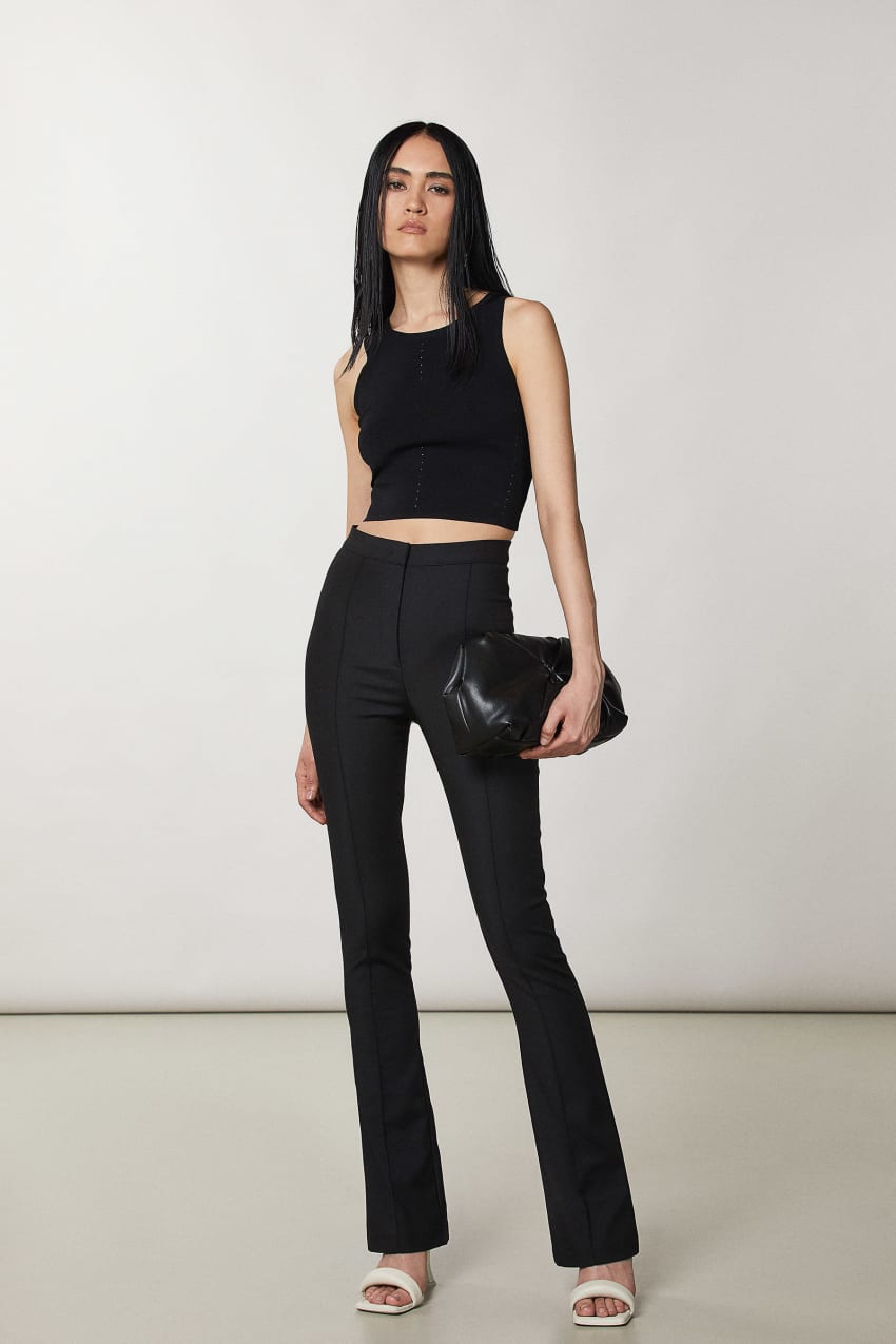 Black Patrizia Pepe Slim Flare Pants | VRFDTYW-14