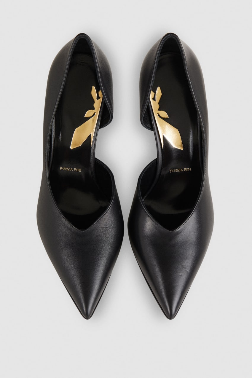 Black Patrizia Pepe Smooth Leather Pumps | KFXATYZ-49