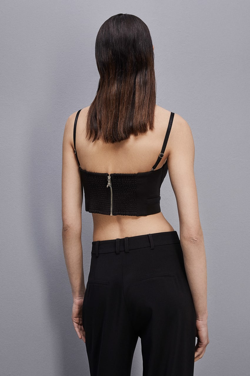 Black Patrizia Pepe Tailored Bustier With Belt | MLYSNHE-06