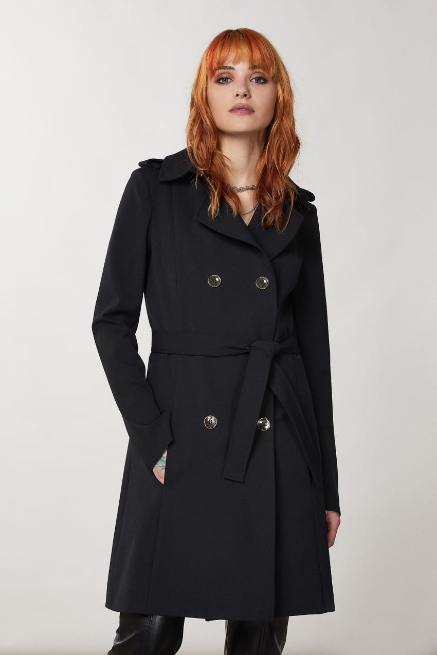 Black Patrizia Pepe Trench | TXKQIPB-27