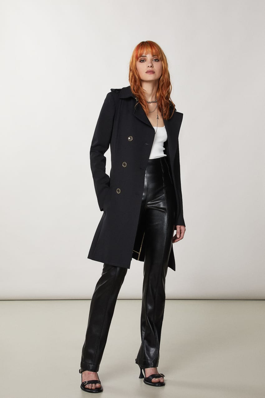 Black Patrizia Pepe Trench | TXKQIPB-27