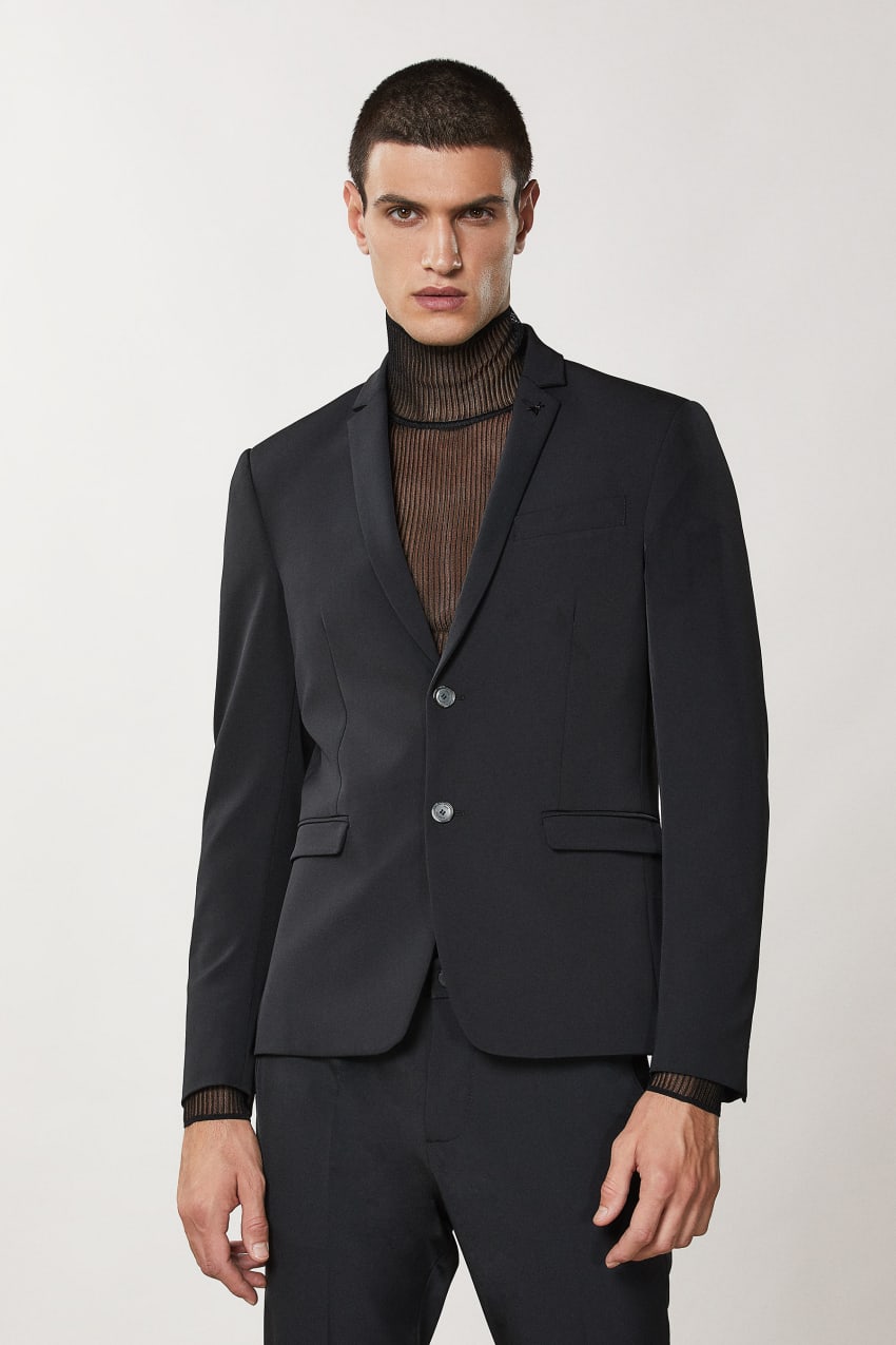 Black Patrizia Pepe Two-button Slim Fit Jacket | NEJAXTR-87