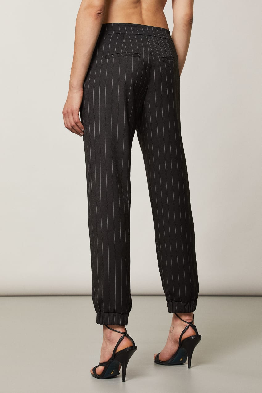 Black Patrizia Pepe Viscose Jogging Pants | QXRETCJ-72