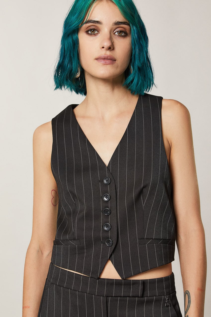 Black Patrizia Pepe Viscose Vest | VNTDZAU-29