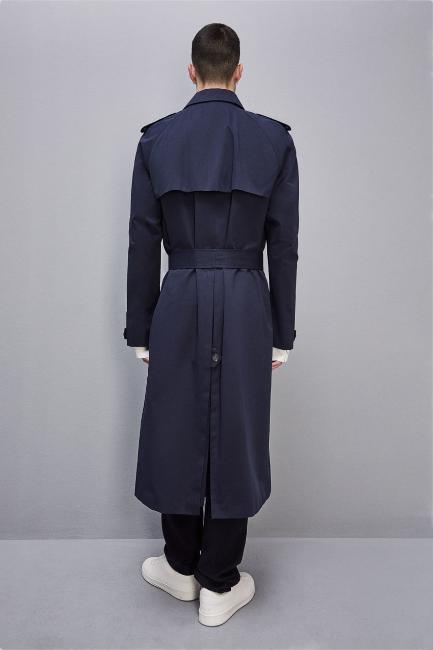 Blue Patrizia Pepe Double-breasted Cotton Gabardine Trench Coat | CWKFDTN-83