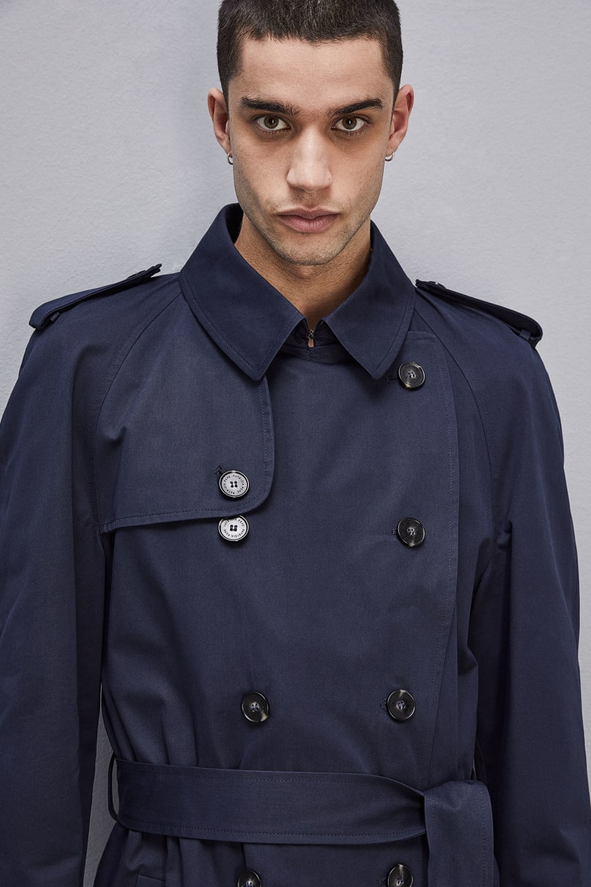 Blue Patrizia Pepe Double-breasted Cotton Gabardine Trench Coat | CWKFDTN-83