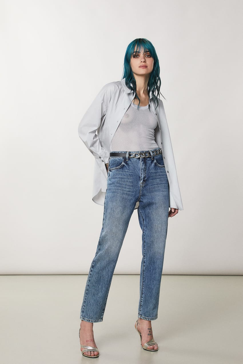 Blue Patrizia Pepe High Waist Denim Pants | IVNLSGW-32