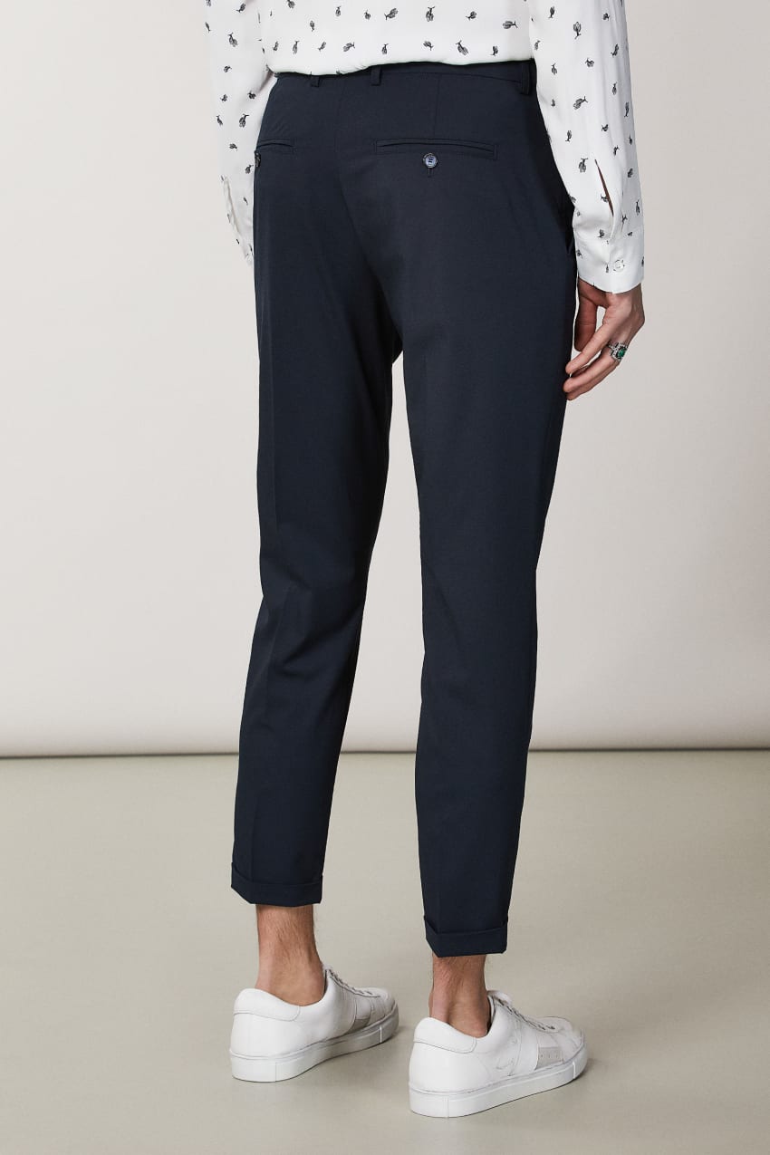 Blue Patrizia Pepe Polyviscose Ankle-grazer Pants | OKHRMCG-38