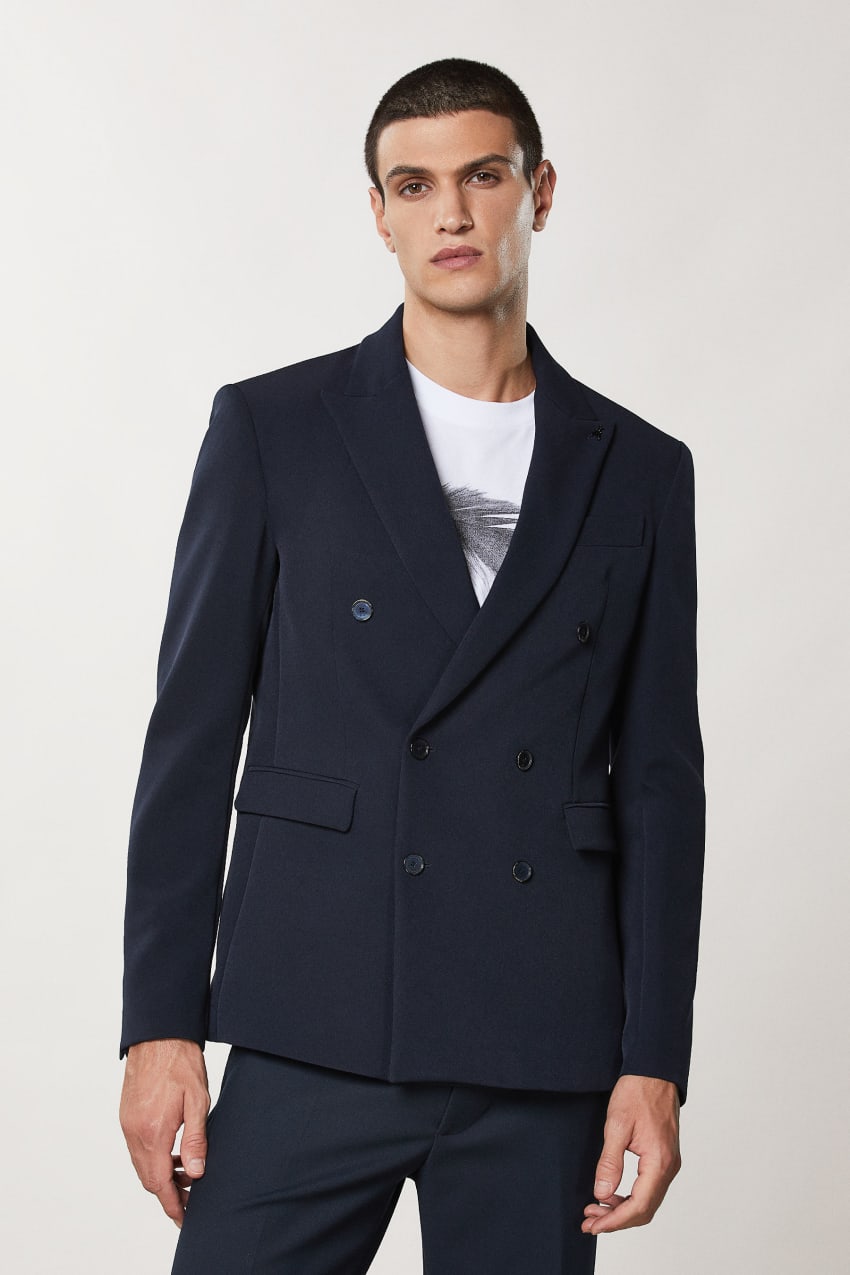 Blue Patrizia Pepe Regular Fit Double-breasted Jacket | ZODUNPA-39