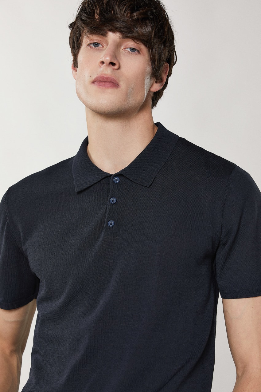 Blue Patrizia Pepe Short-sleeved Polo Shirt | QPFYBVI-54