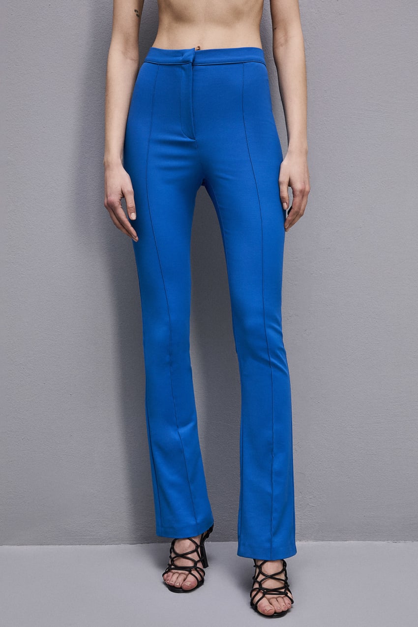 Blue Patrizia Pepe Slim Flare Pants | ACMWPTX-29