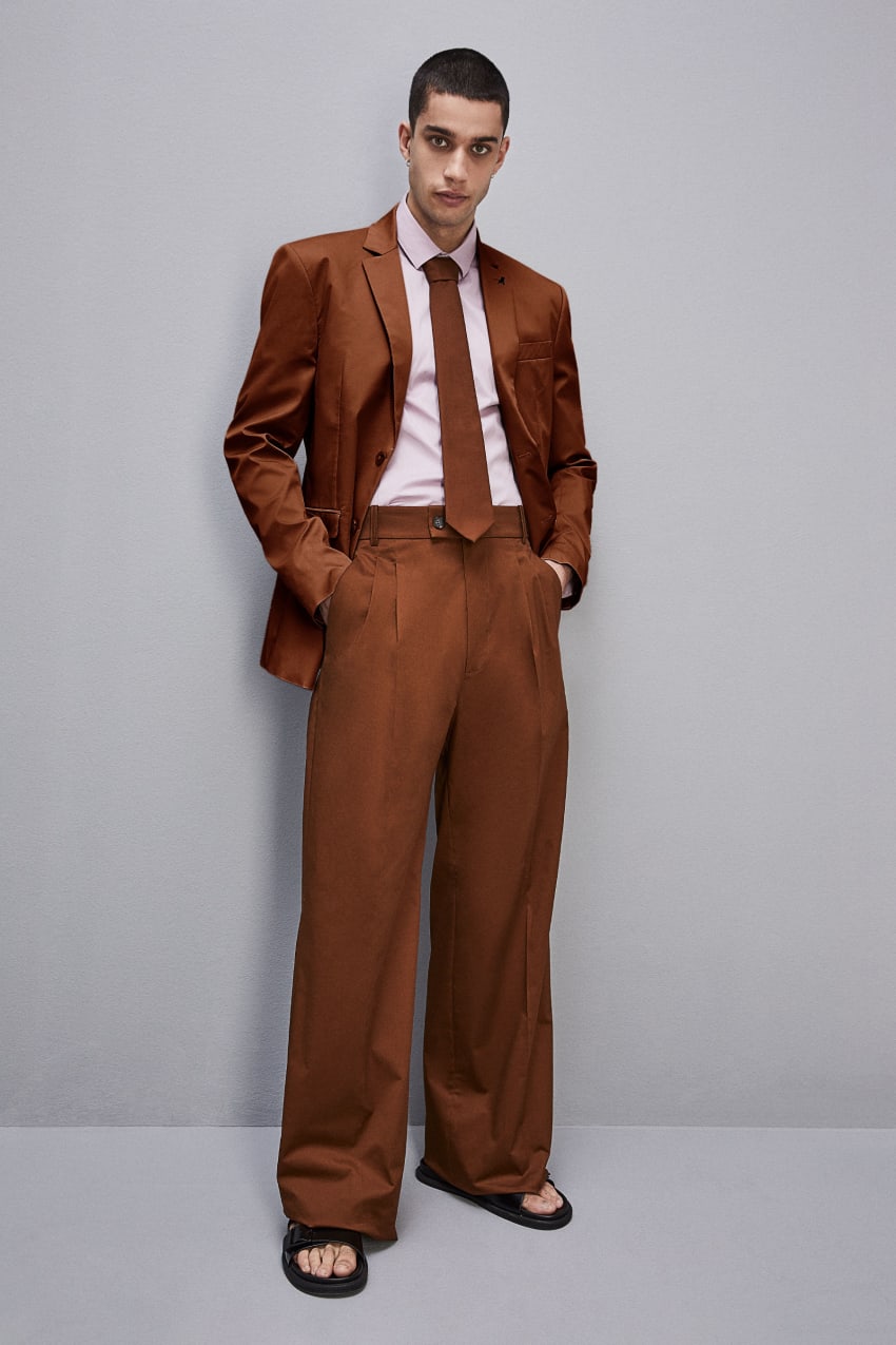 Brown Patrizia Pepe Cotton Twill Pleated Pants | WPKDJYC-29