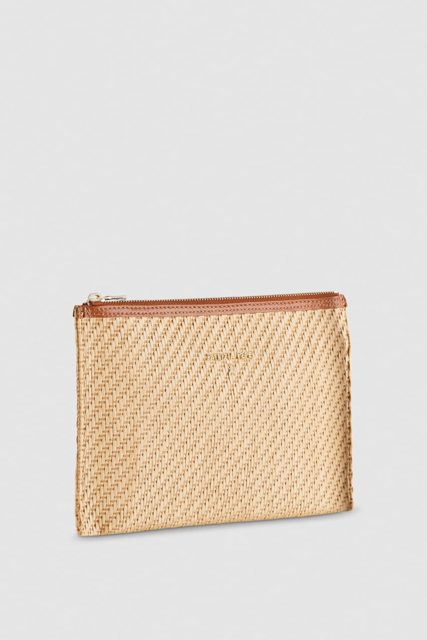 Brown Patrizia Pepe Envelope Bag In Woven Fabric | DWAGQPN-87