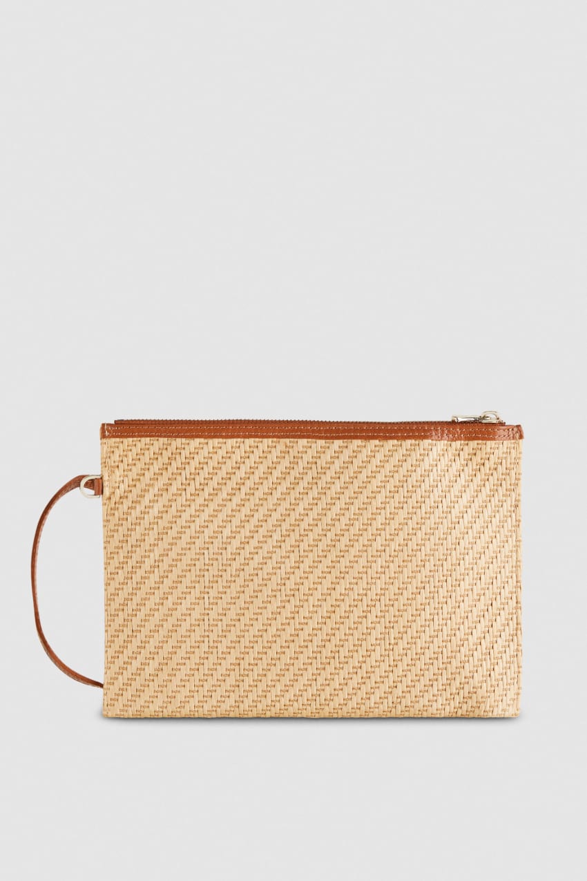 Brown Patrizia Pepe Envelope Bag In Woven Fabric | DWAGQPN-87