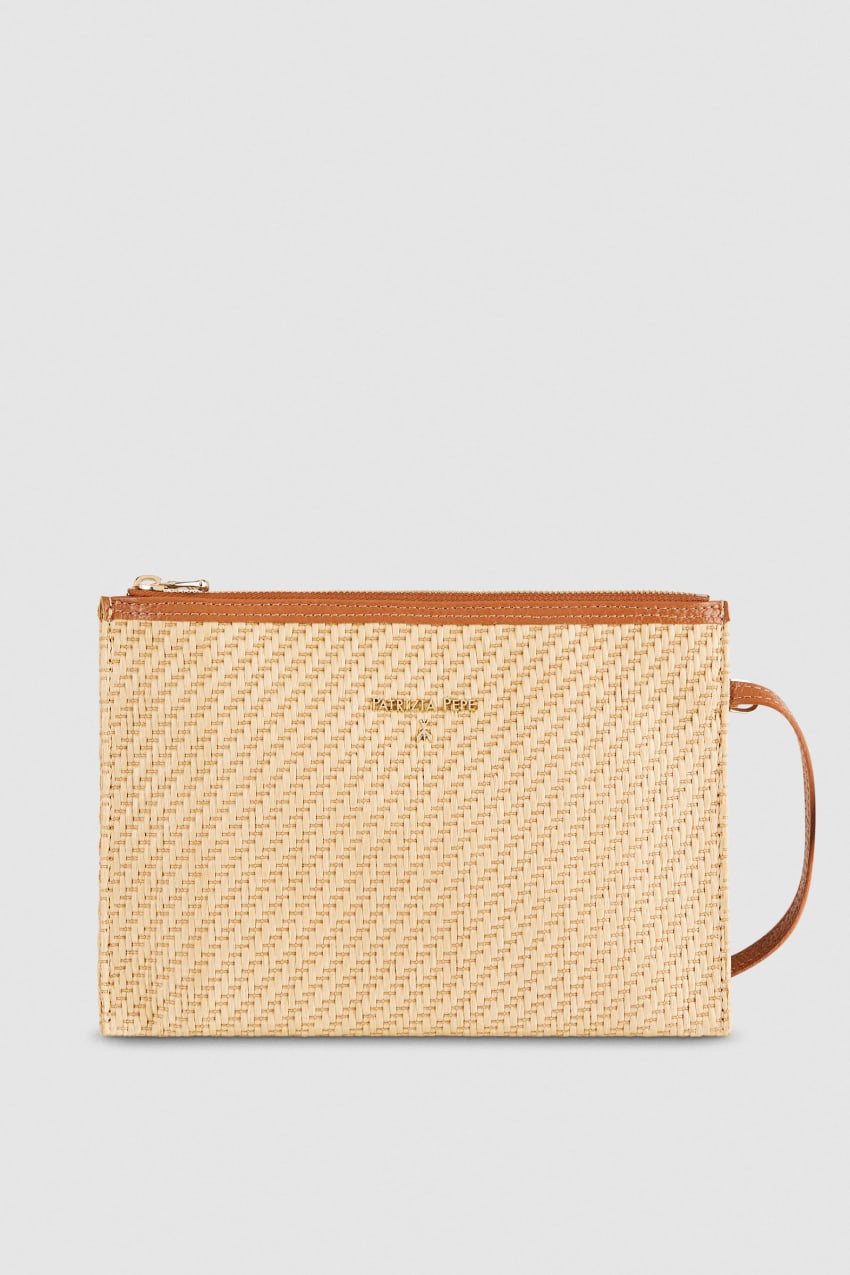 Brown Patrizia Pepe Envelope Bag In Woven Fabric | DWAGQPN-87