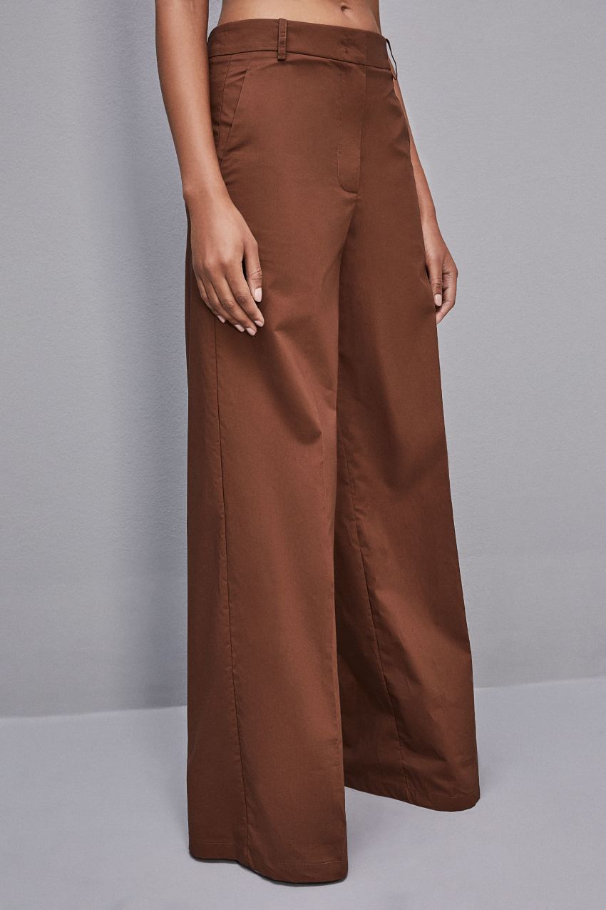 Brown Patrizia Pepe Low-waisted Palazzo Fit Pants | ZXKWLQH-41