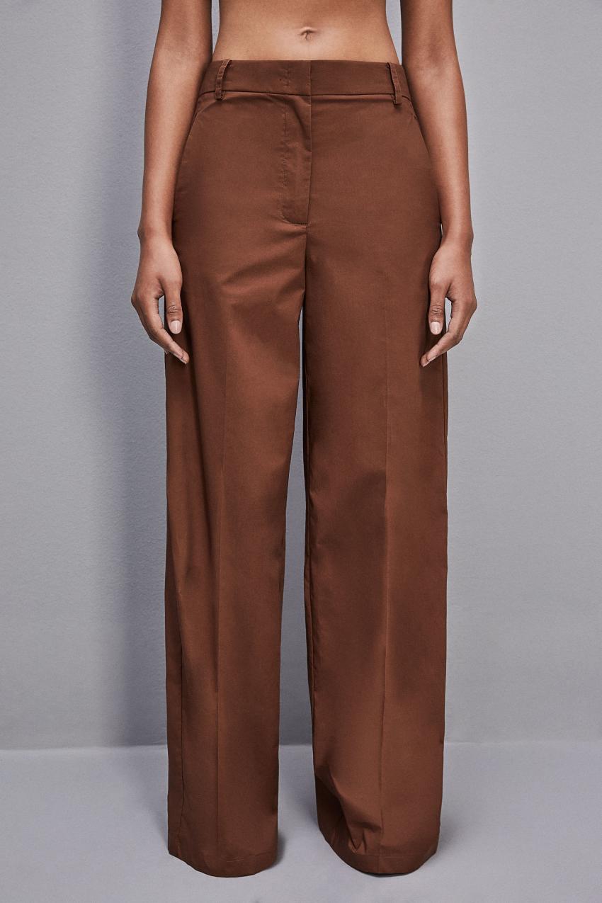 Brown Patrizia Pepe Low-waisted Palazzo Fit Pants | ZXKWLQH-41