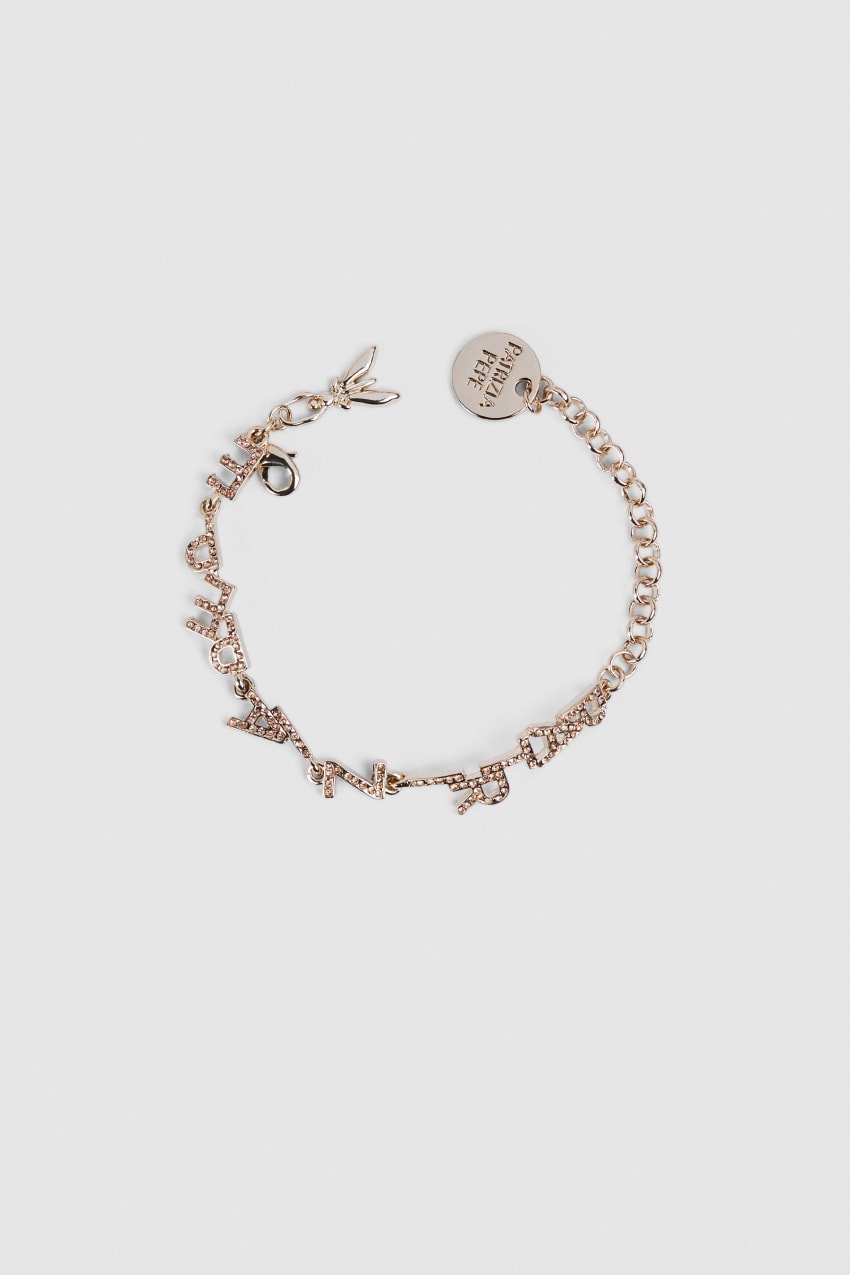 Gold Patrizia Pepe Brass Bracelet With Rhinestones | BMPXQIL-04