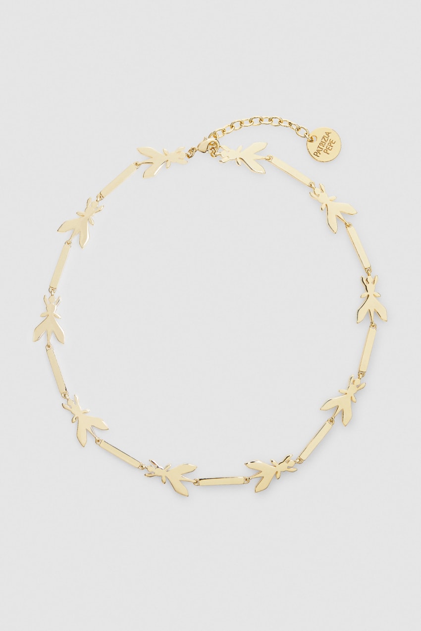 Gold Patrizia Pepe Brass Chocker Necklace | GTXISZO-28