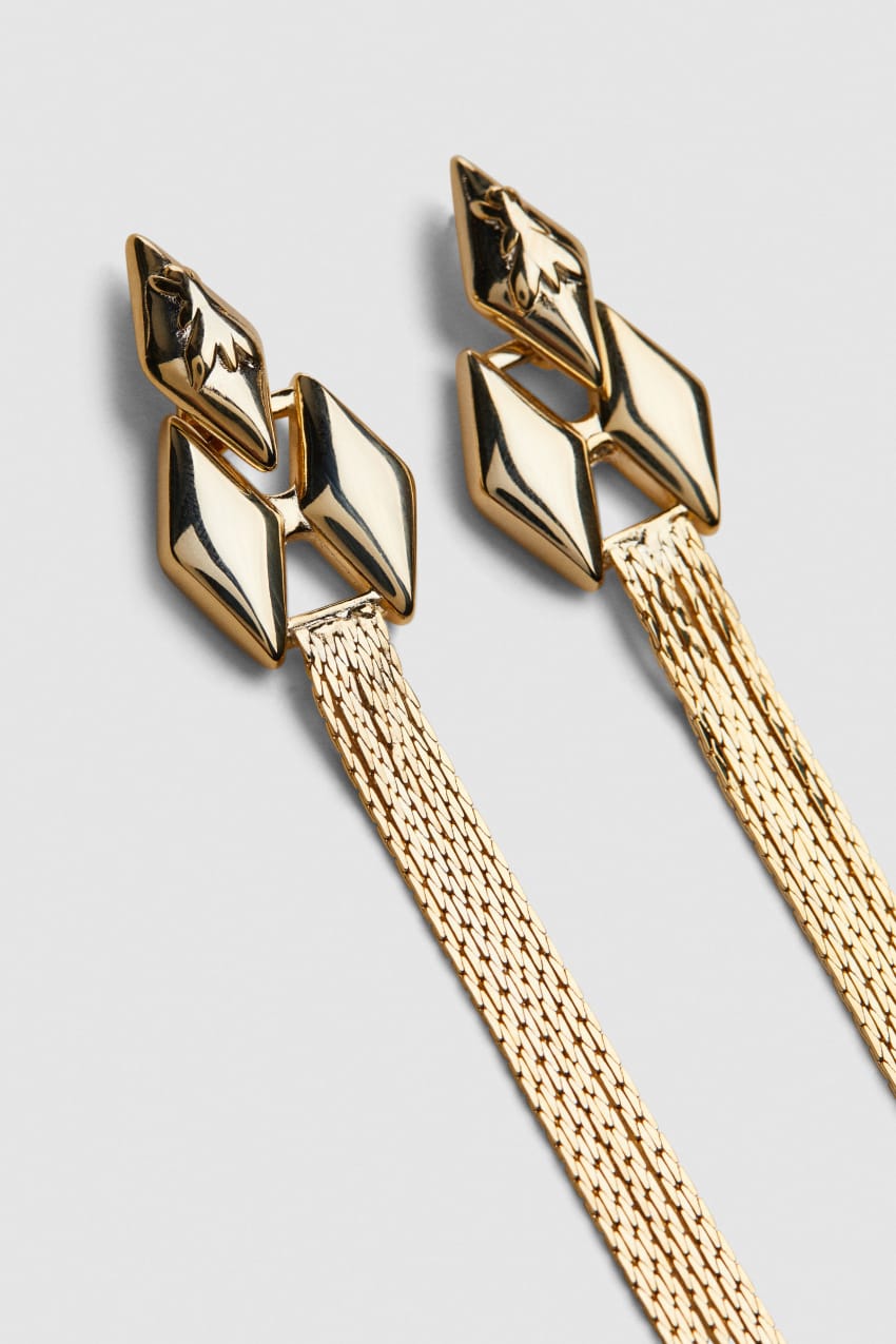 Gold Patrizia Pepe Brass Pendant Earrings | CPZLSRF-87