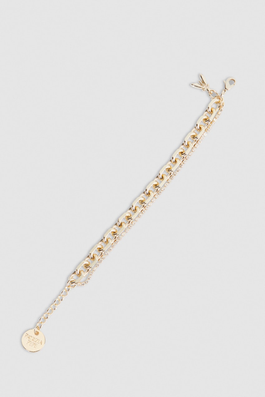 Gold Patrizia Pepe Fly Diamond Brass Chain Bracelet | NRUQTIC-19