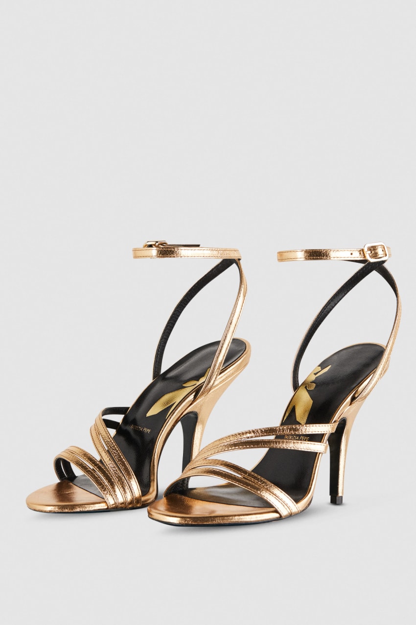 Gold Patrizia Pepe Heeled Sandals | PNFEGIB-36