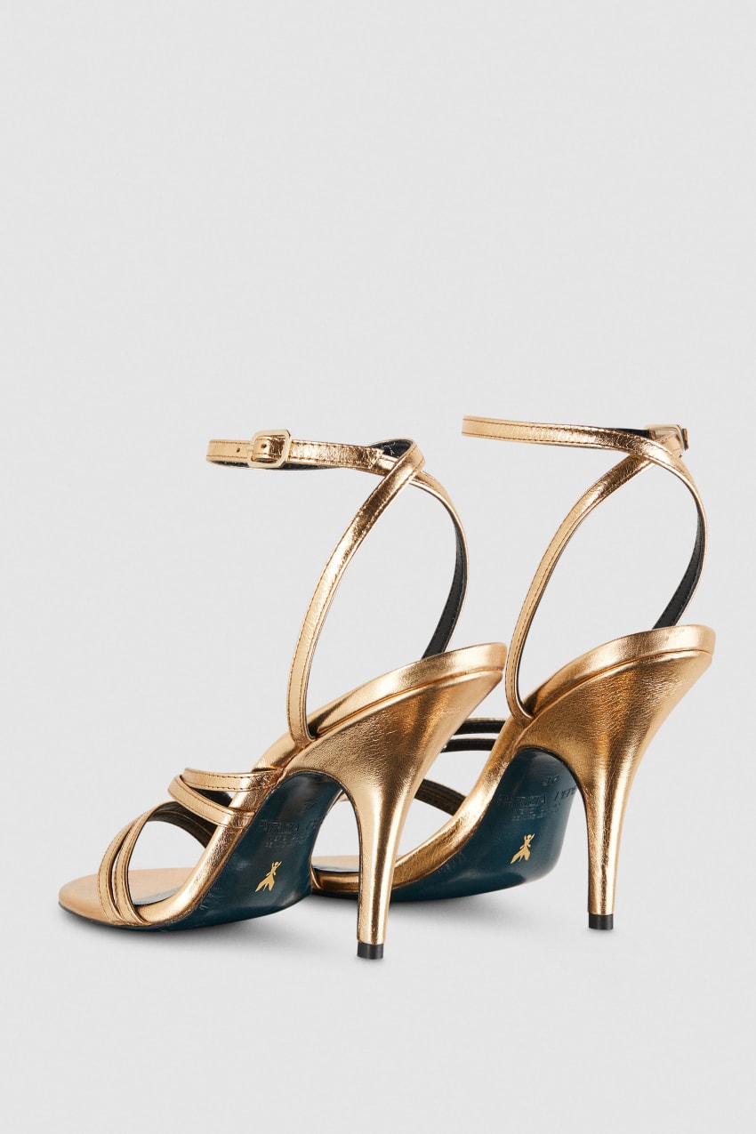 Gold Patrizia Pepe Heeled Sandals | PNFEGIB-36