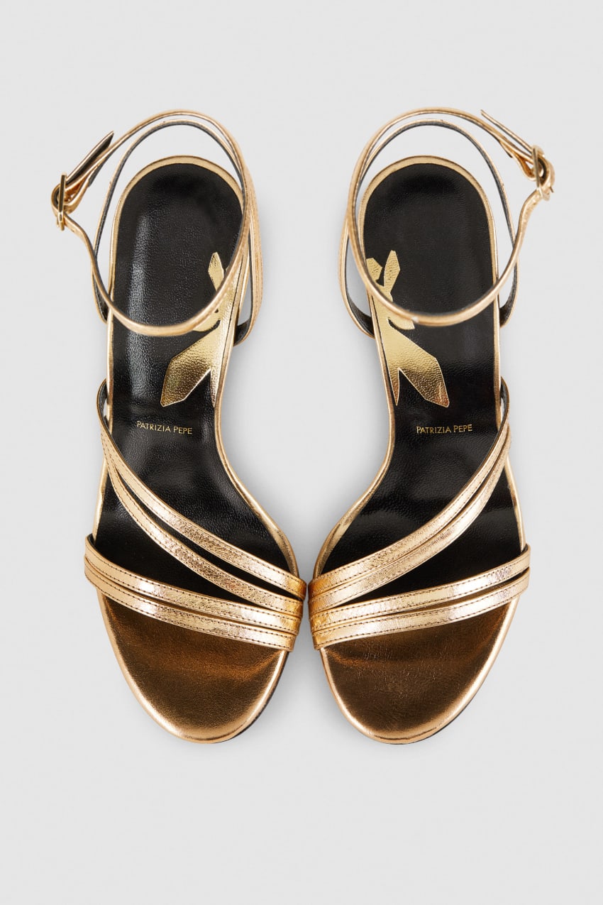 Gold Patrizia Pepe Heeled Sandals | PNFEGIB-36