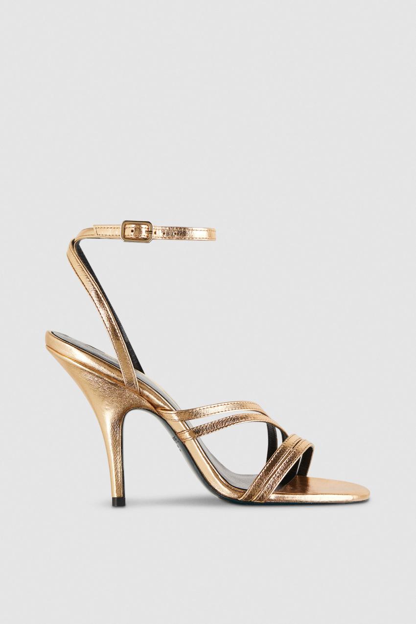 Gold Patrizia Pepe Heeled Sandals | PNFEGIB-36